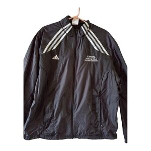 Men’s Zip Up Adidas Gray Shirt With Logo Size Large